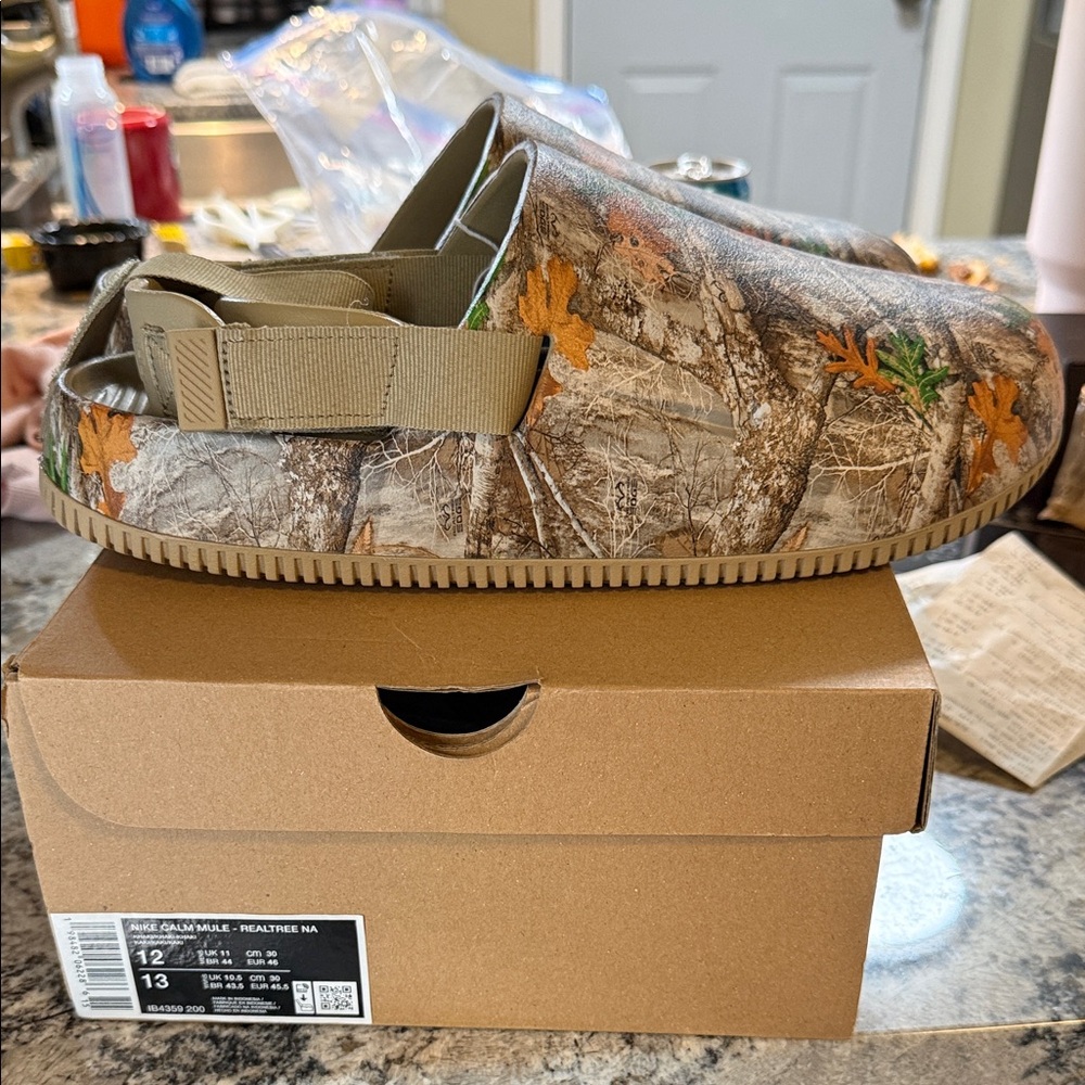 Nike Camouflage Sandals with Tan Accents